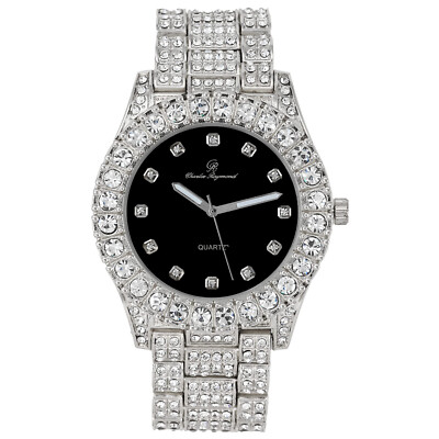 Round Metal Mens Color on Blast Watch with Diamond Time Indicators ST10327DxxS