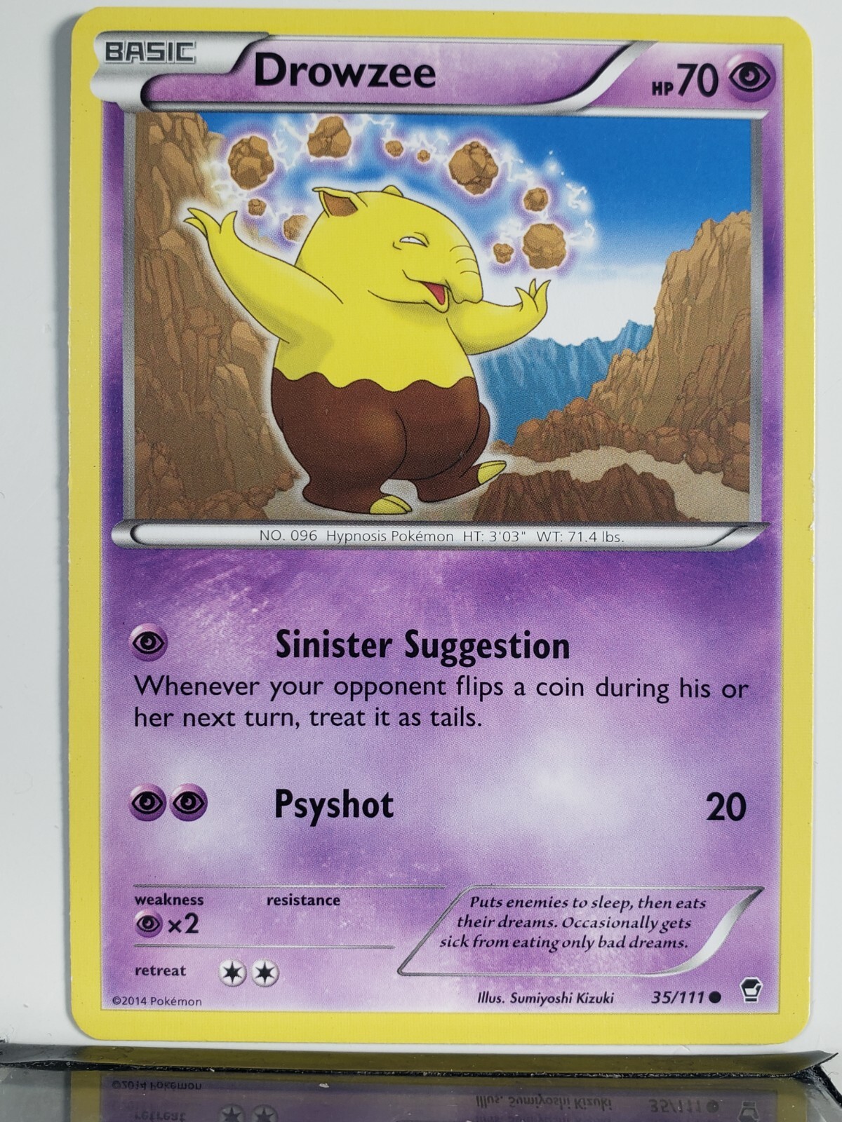 Drowzee 35/111 - LP - XY Furious Fists Pokemon Card - Sumiyoshi Kizuki Art