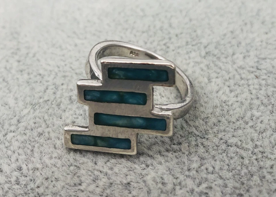 925/- Silberring mit Türkis, Gr. 54, Damen, Top Zustand - Bild 2 von 2