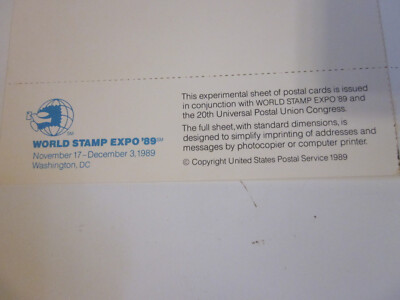 UX139-42 Congress/World Stamp Expo '89 Sheet of 4 15¢ Cityscapes