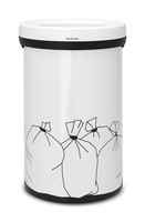 Brabantia Open Top Bin, 60 L - Residual Waste White Brabantia Open Top Bin, 60 L - Residual Waste White