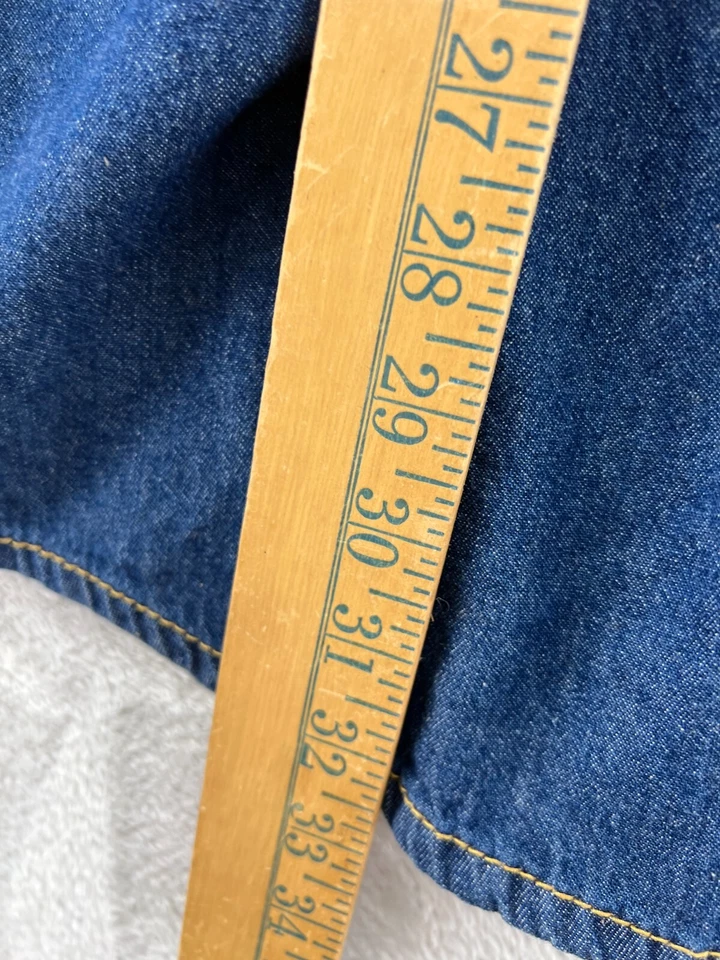 VTG Craftsman Shirt Mens Sz XXL Denim Jean Button Up Long Sleeve - Image 4 of 4