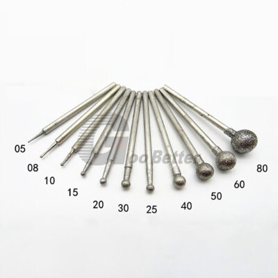 Diamant Fräser Kugelfräser Schleifstift Kugelkopf Ø0.5mm-12mm für Dremel Proxxon