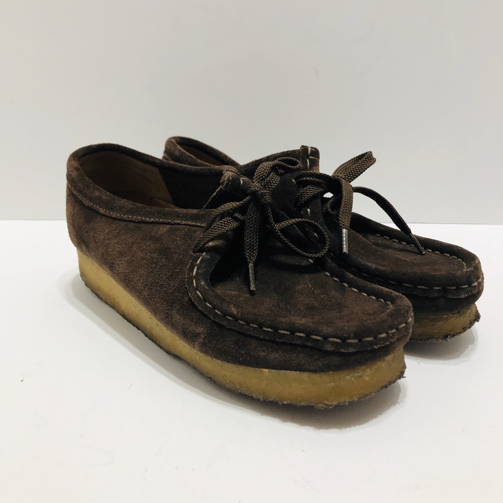 SAOLA Clarks Originals 78984 Wallabee Zeppa Crepe Sole Oxfords Marrone Scuro Sz 7 M