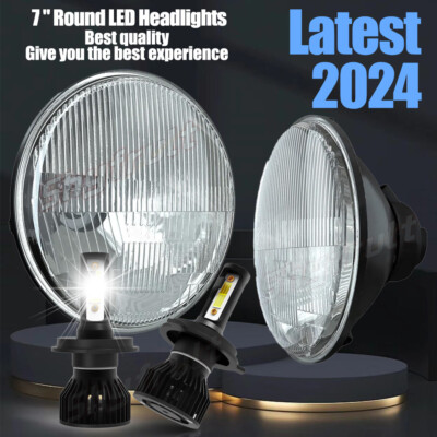 Newest fits for toyota Pickup 1979-1981 Pair 130W 7'' Round LED Headlights Hi/Lo