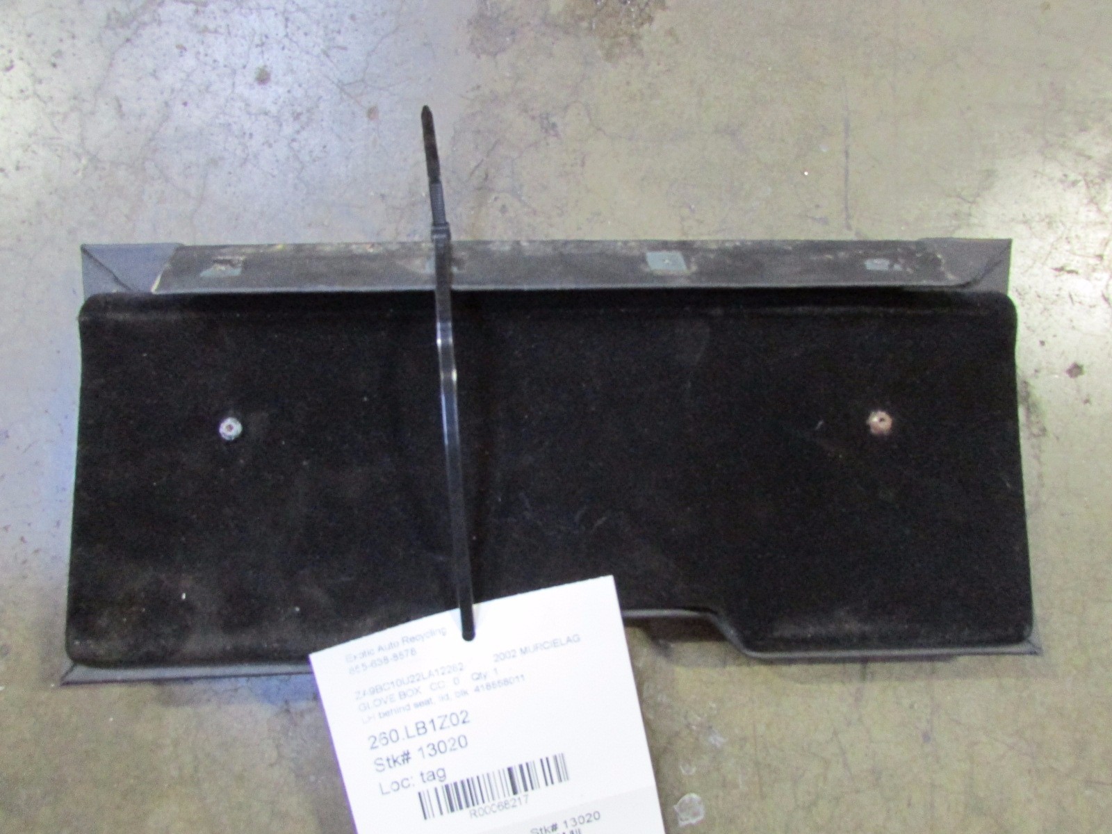Lamborghini Murcielago, LH, Left Behind Seat Glove Box, Lid, Used, P/N 418868011