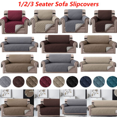 1/2/3 Seater Sofa Cover Quilted Throw Anti Slip Couch Cover Furniture Protector