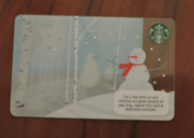 STARBUCKS USA SNOWMAN 2011 GIFT CARD 6071. SAMMLERSTÜCK OHNE WERT