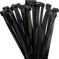 100 LARGE 36" BLACK CABLE ZIP TIES Heavy Duty UV Resistant UL 6/6 Nylon
