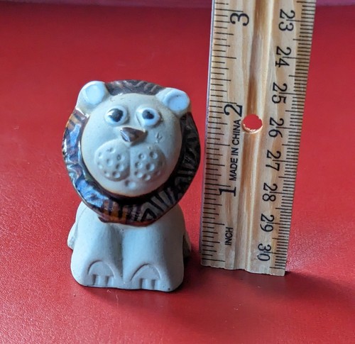 Vintage Ceramic Pottery Lion Figurine Small Plant Sitter 2” - Picture 8 of 11