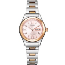 Orologio automatico Citizen Collection PD7166-54W quadrante argento oro rosa ...