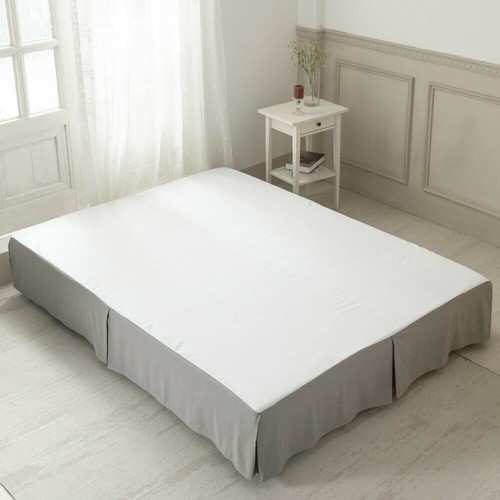 Tailored Bed Skirt Pleated Dust Ruffle with Platform Split Corner 14 Inch Drop - Picture 8 of 17