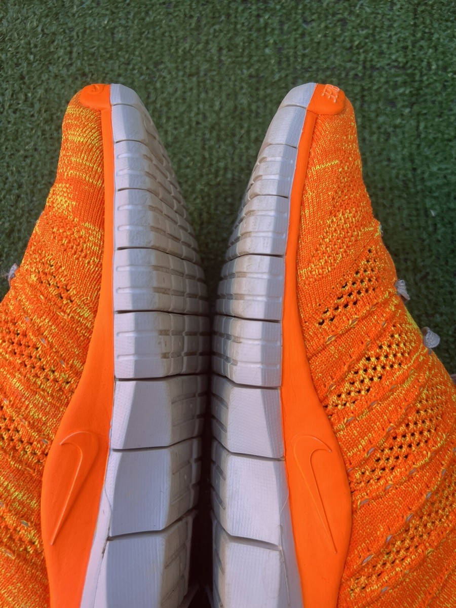 Nike Free Flyknit Chukka Orange/Gray Running Shoes Men's Nike Free Flyknit Chukka Orange/Gray Running Shoes Men's