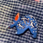 PORCUPINE  Alebrije Hand Painted Wood Carving Oaxaca Mexico Blue Pink White — photo 3