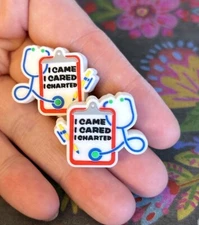 2 Piece Nursing I Came I Cared I Charted Focal Beads DIY Jewelry Pens+ NEW Beads