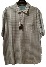 Jos A Bank Aqua Striped Polo Mens Big and Tall Multiple Sizes Available XL-4XT