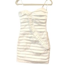 City Triangle Women Size 7 Mini Pleated Cocktail Party Tube Hourglass Dress 