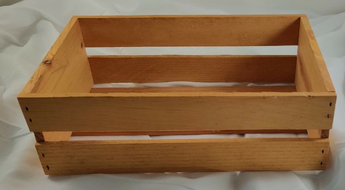10.5" x 6.75" x 3.75 Unfinished Wooden Crate for Storage