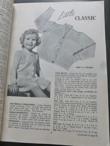 ‘VIYELLA’ KNITTING BOOK No. 3 - WOOLLIES FOR CHILDREN - 1940's Knitting Patterns - Picture 5 of 11