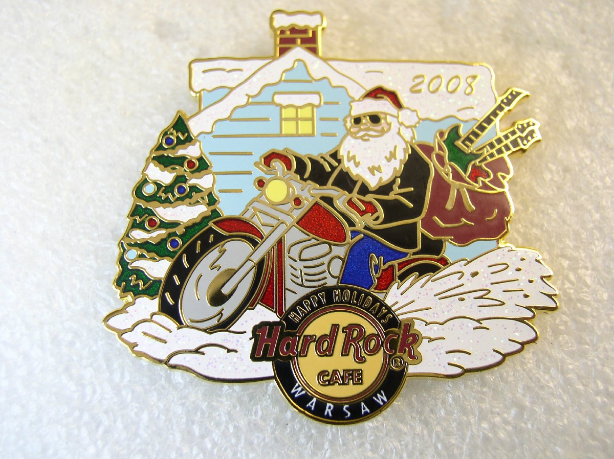 WARSAW,Hard Rock Cafe Pin,Santa on bike