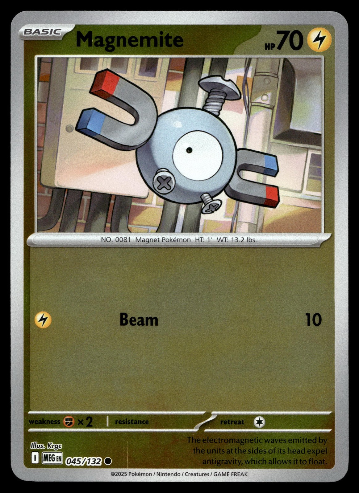 MAGNEMITE 045/132 COMMON MEGA EVOLUTION POKEMON