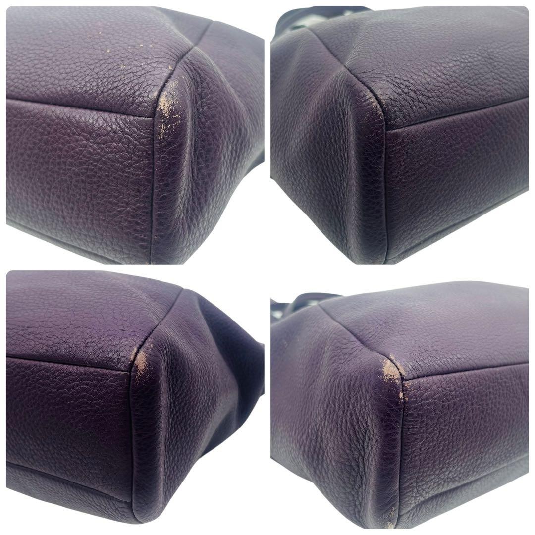 Coach 2Way Tote Bag Leather Purple Authentic G01081122 thumbnail 15