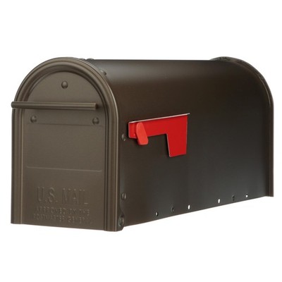Franklin  Weather-Resistant Steel Metal Post Mounted Mail Box for Outside, Br...