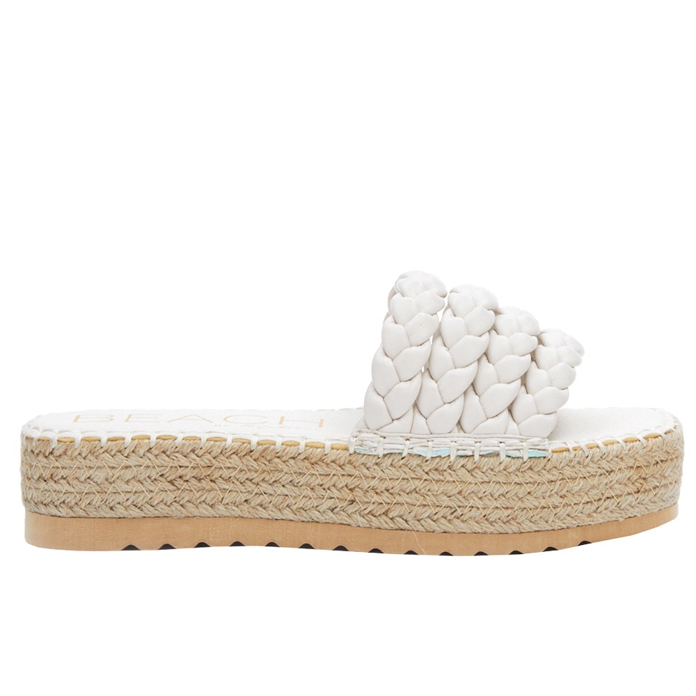BEACH by Matisse Pacific Espadrille Platform Slide  Womens White Casual Sandals