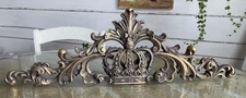 Antique Style Ornate Wall Or Counter Pediment Decor Antique Gold Finish 21”