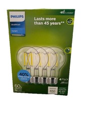 Philips Ultra Efficient 60w Equivalent Daylight A19 Led Bulb 4-pack
