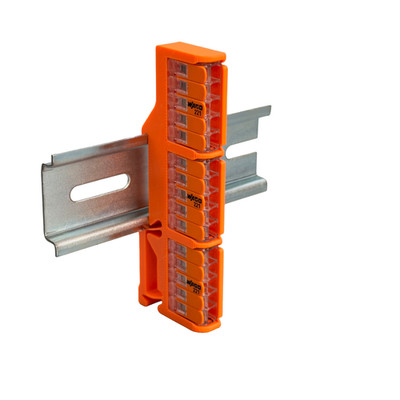 Ultraflacher DIN Hutschienenhalter für 3x WAGO 221-415 | Nur 1 cm | Platzsparend