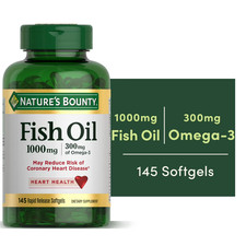 Nature's Bounty Fish Oil With Omega 3 Softgels, 1000 Mg, 145 Ct