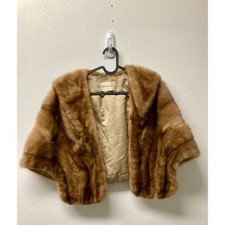 Vintage Mink Stole Fur Goldstein Chapman's OMAHA Shrug Coat