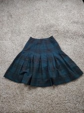 Vintage Highland Queen Skirt Womens 10 Tartan Wool Pleated Calvet Canada 70s