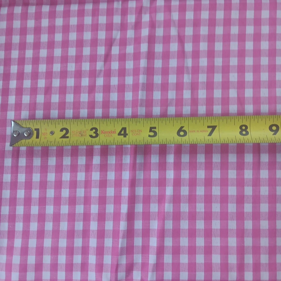 Tecido Gingham rosa branco quadrado leve fluxo 6 jardas Barbicore Prairie - Imagem 4 de 4