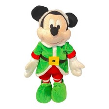 Mickey Mouse 23" Disney Plush Greeter Santa Elf- Weighted Feet