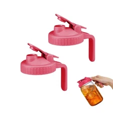 2 Pack Wide Mouth Flip Cap Mason Jar Lids for Mason Jars - Airtight Flip Cap ...