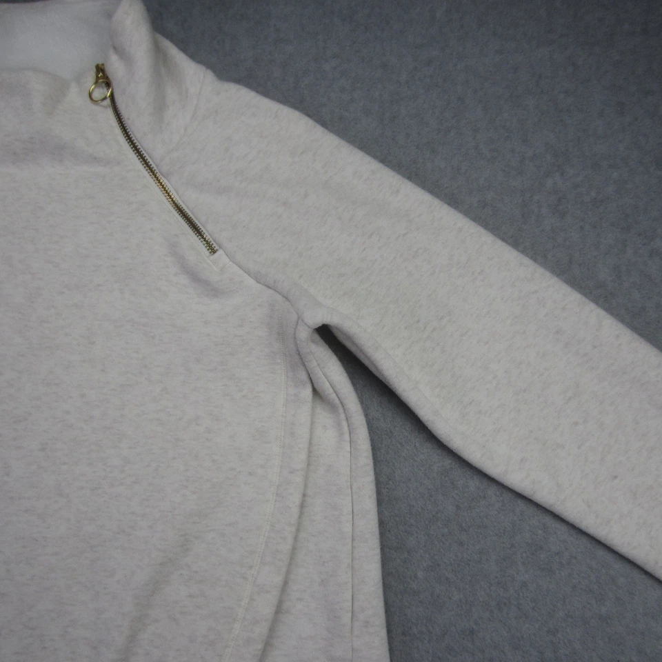 Athleta 套衫女式 XS 燕麦片 Heather Cozy Karma Asym 羊毛拉链 — 第 4/4 张图片