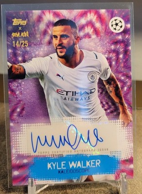 Kyle Walker 2021-22 Topps Kaleidoscopic Auto /25 Steve Aoki Champions League 