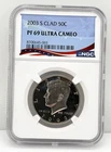 2003-S Kennedy Half 1/2 Dollar NGC PF69 ULTRA CAMEO Clad 50c Proof Coin