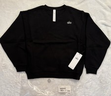Alo Accolade Crewneck Pullover Sweatshirt Black Women s Small