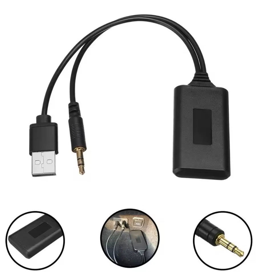 Bluetooth Audio Adapter Auto Aux 3.5mm KFZ USB Empfänger Kabel für Speaker Musik - Bild 2 von 4
