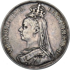 1892 Crown - Victoria British Silver Coin - Nice