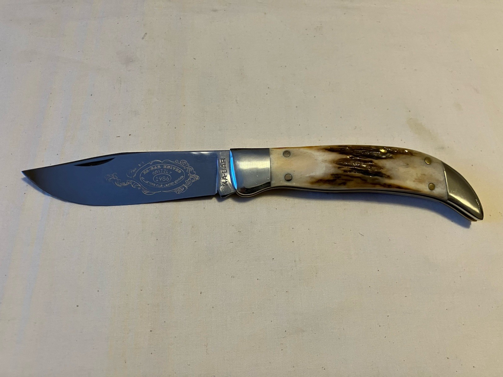 Ka-Bar CK86 Grizzly 1986 Collectors Club Limited Edition #0370 Stag Handle Knife