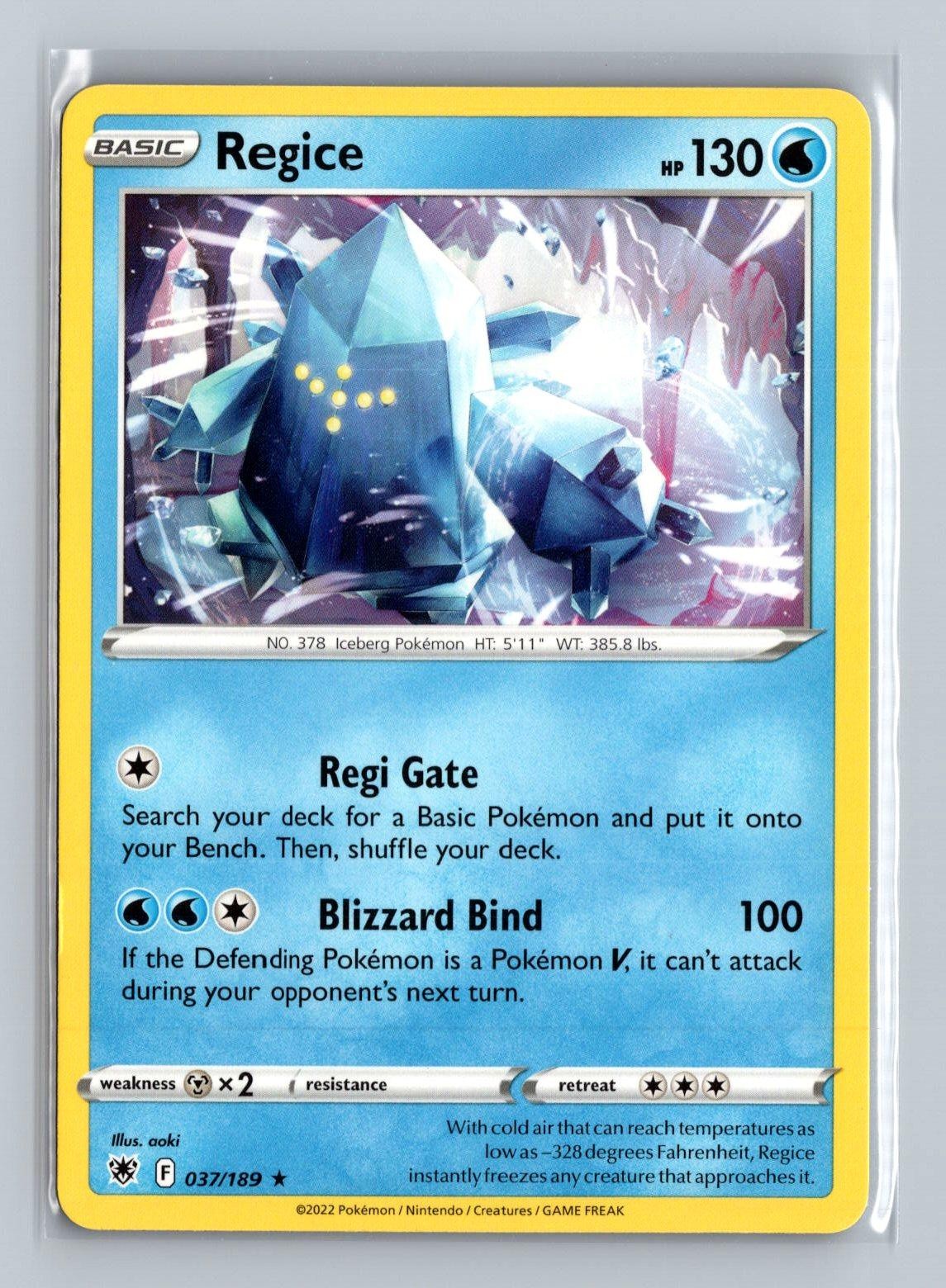Regice 037/189 Rare Astral Radiance Pokemon Near Mint