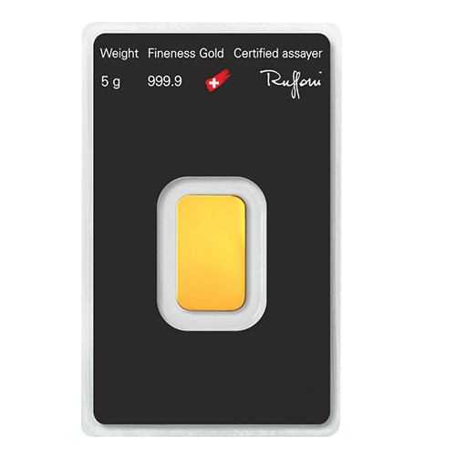 5 gram Gold Bar Argor Heraeus Gold Bar 999.9 Fine in Assay Card