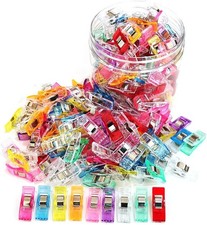 100 PCS Sewing Clips with Plastic Box   Quilting  Craft Clips, Assorted Colors