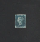 GB Great Britain QV 2d Two Pence Blue Used C F Lettering Three Margins