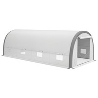 Outsunny Walk-in Tunnel Greenhouse, Upgraded Structure, Mesh Door & Windows