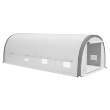 Outsunny Walk-in Tunnel Greenhouse, Upgraded Structure, Mesh Door & Windows